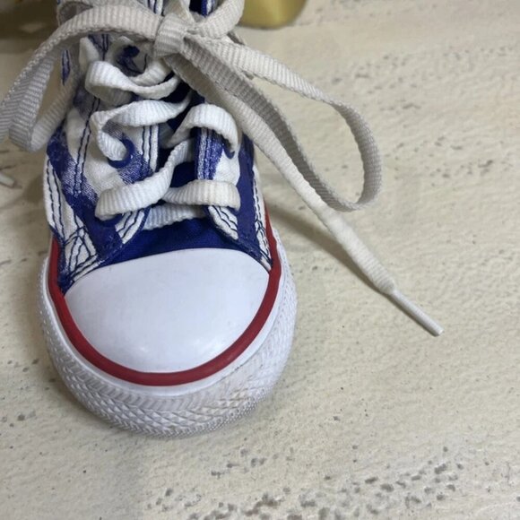 Converse All Star Baby Toddler 7 Chuck Taylor Canvas Stars & Stripes Shoes - Picture 6 of 8